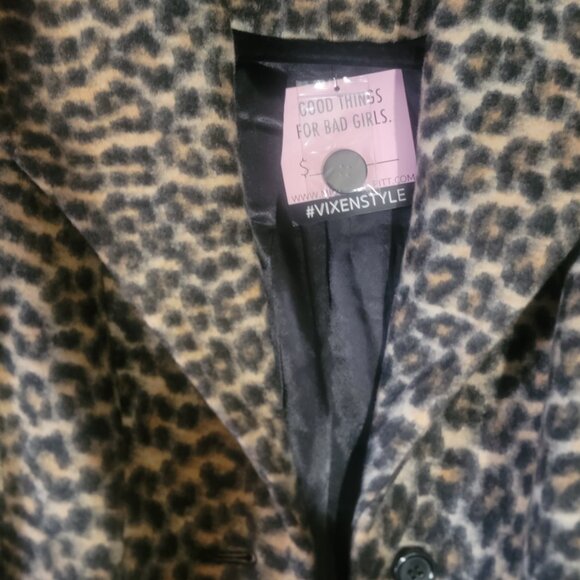Vixen by Micheline Pitt Leopard Starlet Coat MED NWT - Picture 3 of 6